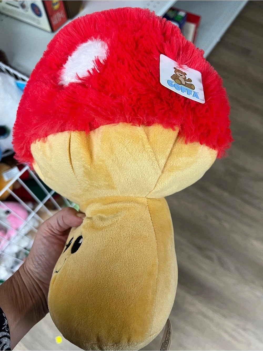 Goffa Mushroom Plush Stuffed Animal Red & Yellow